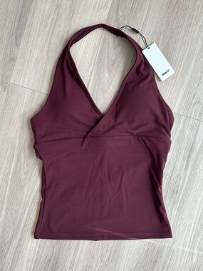 SWT Active FLX Crossover Halter Tank in Dark Cherry BNWT
